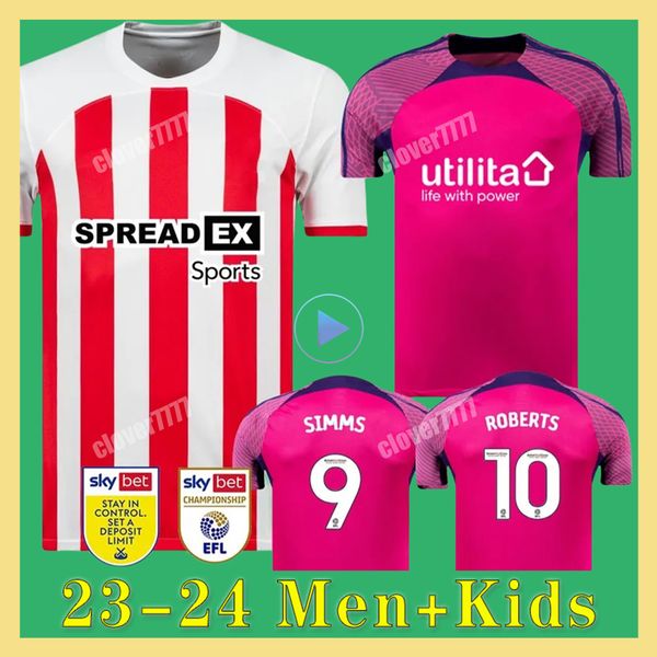 

22 23 sunderland soccer jerseys player version home away 2023 2024 football shirt roberts gooch stewart diallo clarke pritchard gelhardt kid, Black;yellow