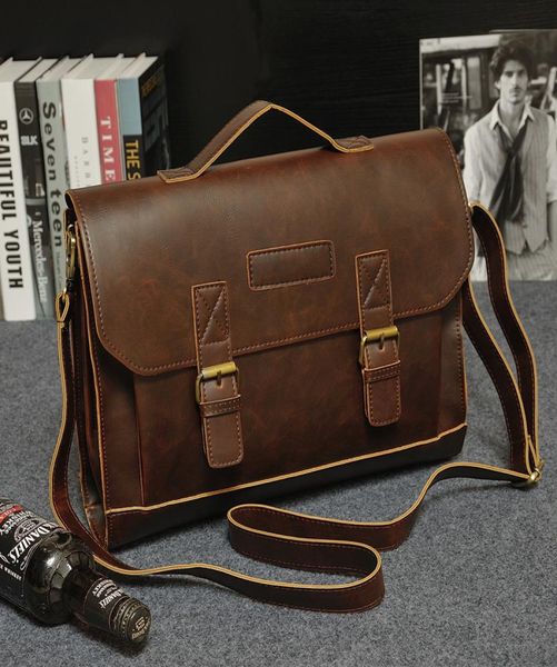 

2016 brand designer mens bag genuine vintage leather tote bags messenger bag for men laphandbag briefcases men business should9431098