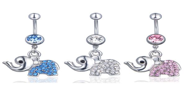 

d0158 3 colors elephant style jewelry body piercing belly navel ring1059173, Silver