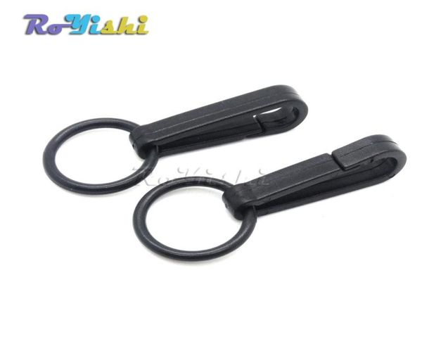 

100pcslot gloves hook plastic buckles snap hook with oring black6932501, Black