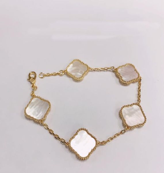 

classic fashion designer clover bracelets flowers charm bracelet love van bangle link chain women luxury jewelry gdff2461561, Golden;silver