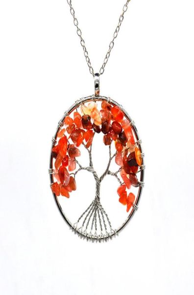 

handmade pendant necklaces fashion tree of life pendant amethyst rose crystal necklace gemstone chakra jewelry acc0421197631, Silver