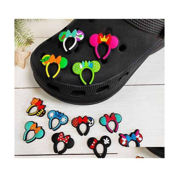 

shoe parts accessories charms wholesale cute mouse ears headband cartoon pvc decoration buckle soft rubber fast drop del dhtnp2745643, White;pink
