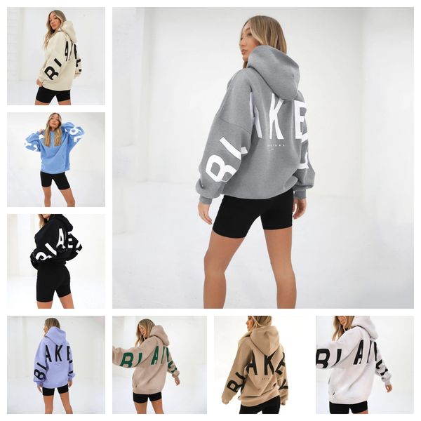 

fashion print thickened long sleeved loose hoodie lady letter blakely print hoodie sweatshirts rapper high street sweatshirts oversized hood, Black