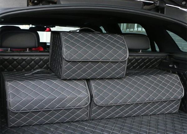 

car trunk organizer box large capacity auto multiuse tools storage bag stowing tidying leather folding for emergency 2204028329994