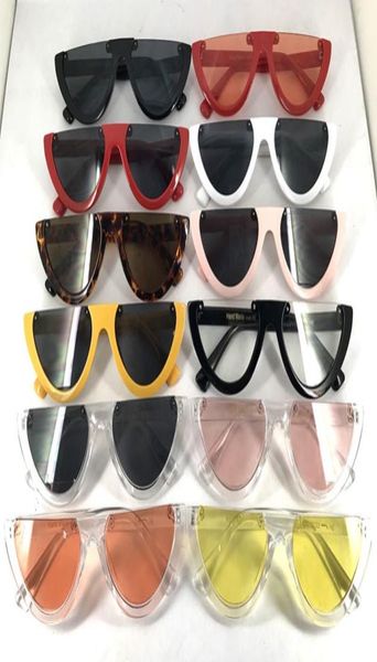 

cool vintage cat eye sunglasses semirimless fashion cateye women sun glasses 12 colors metal hinge whole eyewea7481220, White;black
