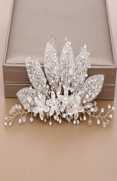 

hair clips barrettes white headpin crystal for bridal girls bling rhinstones pearls fairy flowers wedding proms party ornaments 2033749, Golden;silver