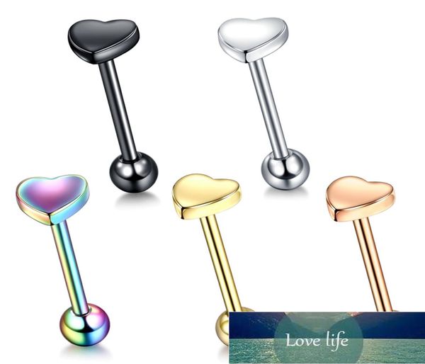 

1pc medical stainless steel tongue nipple bar piercing industrial barbell earring tragus helix ear piercing body jewelry 14g facto9085305, Silver