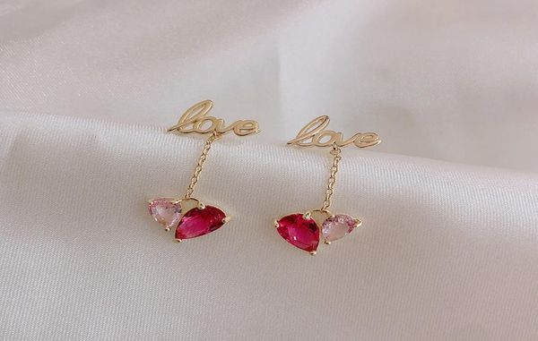 

japan and south korea new love earrings new fashion simple temperament simple versatile earrings whole jewelry2510360, Golden