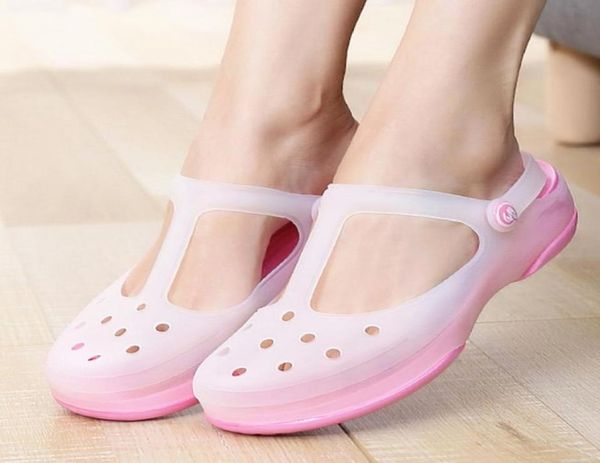 

women summer s sandals jelly garden flat shoes waterproof soft female ankle buckle slippers casual beach shoes6890051, Black