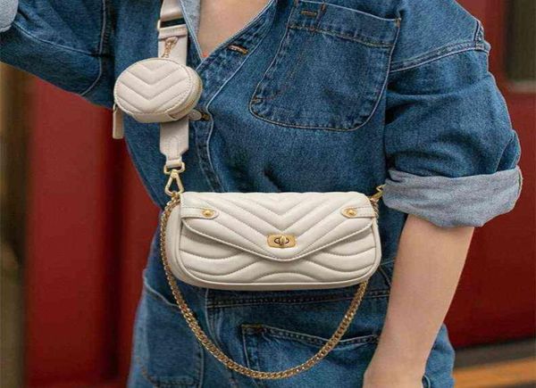 

small pu leather shoulder bag for women 2021 new purse and handbags female travel crossbody ladies chain sling bag 2 pcsset1441582