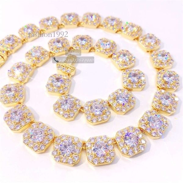

Hip Hop Custom 12Mm Iced Out S Vvs1 Moissanite Tennis Chain Necklace
