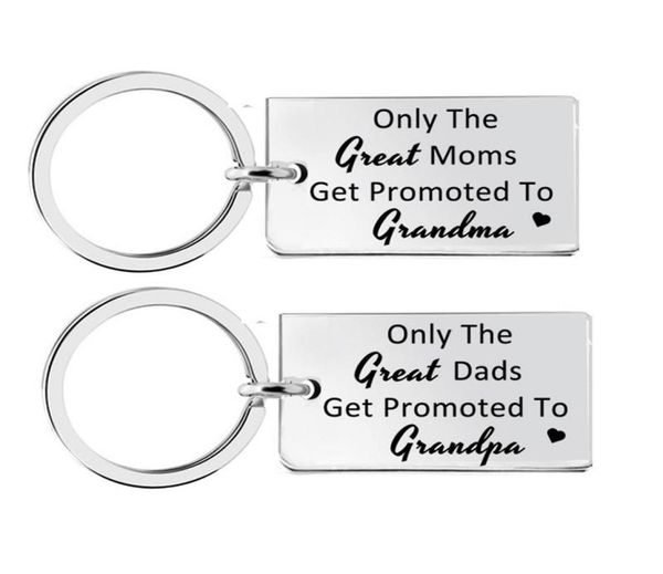 

keychains only the great moms get promoted to grandma grandpa keychain mothers fathers day gift from kids soon be2623532, Silver