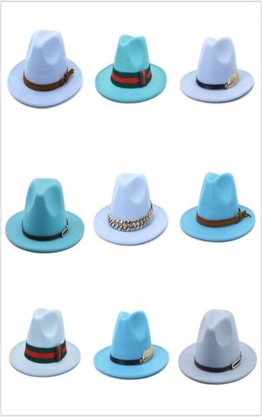 

wide brim hats sky blue wool felt jazz fedora men women sombrero british style trilby formal panama caps dress cowboy sun hat788877619503, Blue;gray