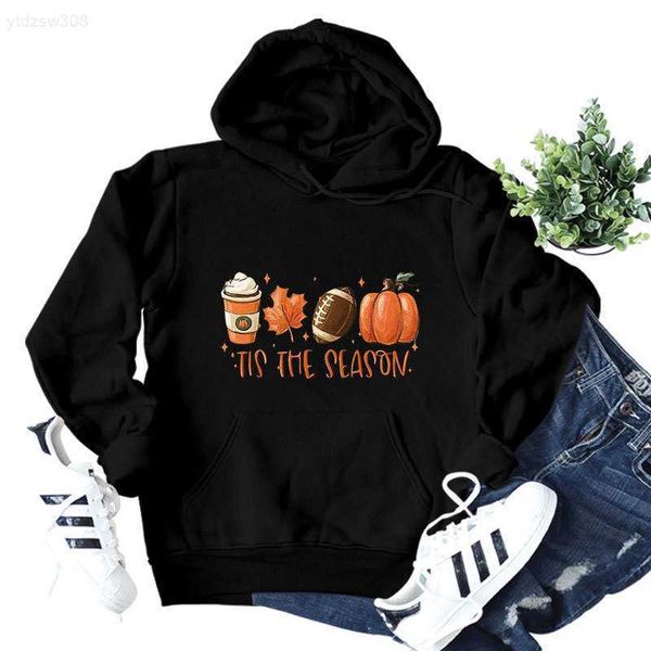

autumn/winter new tis the season printed casual hoodie2f6l, Black