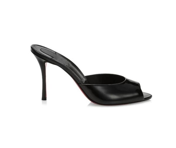 

nice summer ladies sandals luxury design high heel red background shoes leather me dolly mule black patent leather lowcut vamp sl2547973