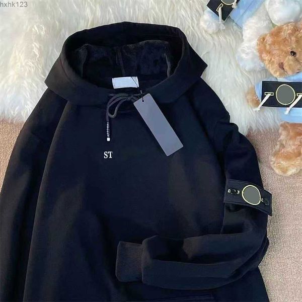 

2023 autumn and winter hoodie embroidery badge fashion trend classic compass couple men and women loose lovers pullover hooded all match hoo, Black