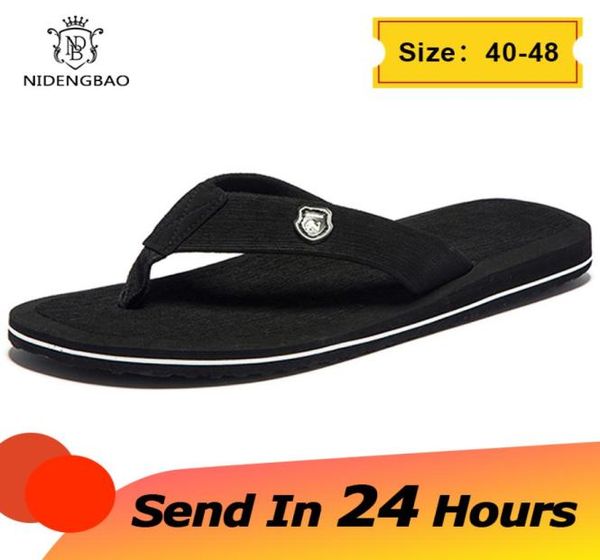 

brand men flip flops summer beach sandals slippers for men nonslip slipon flats shoes men plus size 48 49 50 sandals pantufa j122425300, Black