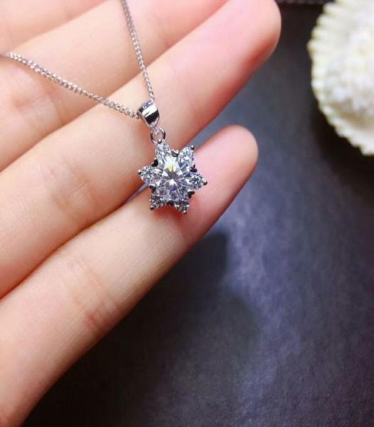 

meibapj moissanite gemstone snowflake pendant necklace for women real 925 solid silver fine jewelry5202095