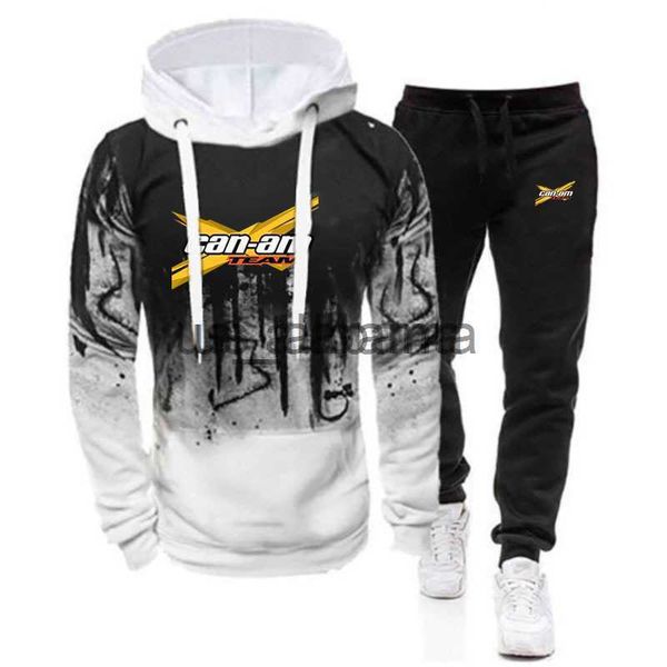 

men's tracksuits can-am brp 2022 men's new tracksuit printing gradient color hoodies cotton harajuku hooded and pants casual swea, Gray