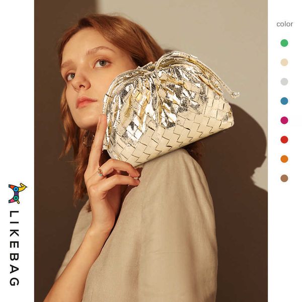 

designer botegss ventss pouch evening bags for sale trendy womens bag niche design woven cloud internet celebrity fashionable shoulder with