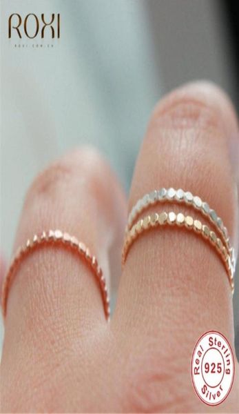 

925 sterling silver rings for women slim stacking beaded rings wedding band eternity stacking ring finger jewelry girl gift8473511