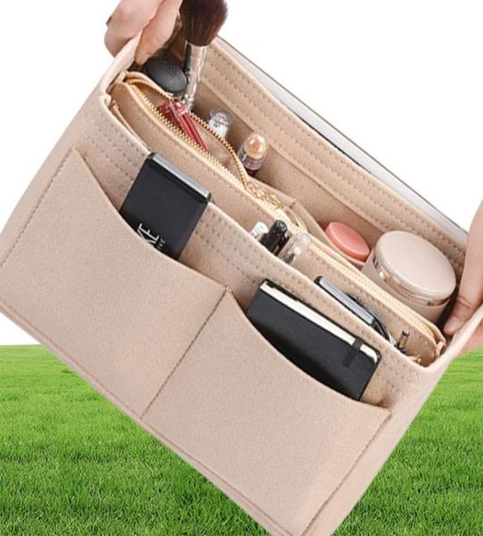 

popular women039s makeup organizer felt cloth insert bag multifunctional travel cosmetic bag girl storage toiletry liner b7972516