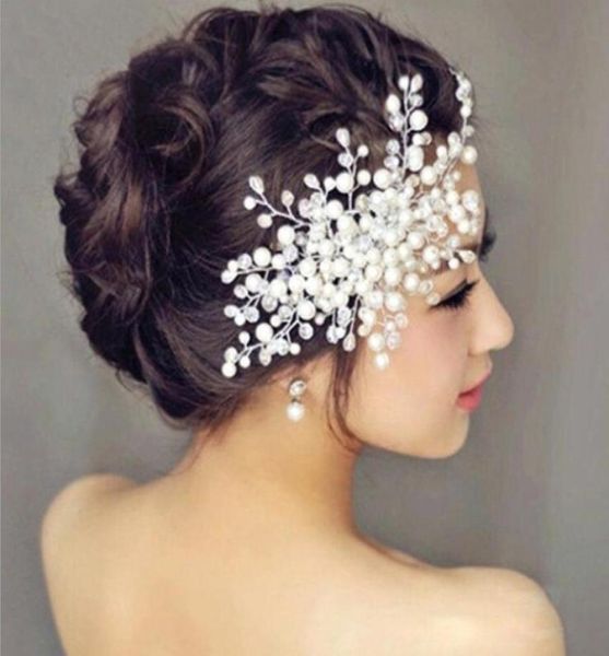 

bride bridesmaid fashion design silver plated alloy pearl diamante hairclip hair clips hair accessory women jewelry4556896, Golden;silver