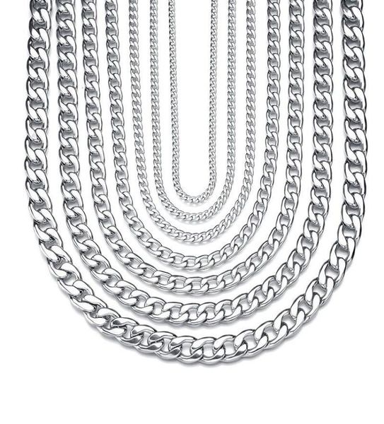 

tn0022 55cm 316l titanium steel classical style chain necklaces for men women fashion jewelry white gold color different size1733382, Silver
