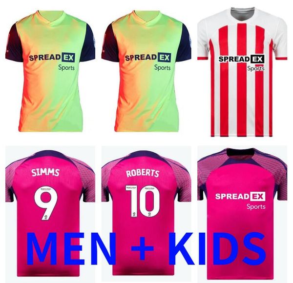 

23 24 sunderland soccer jerseys stewart simms roberts amad clarke dajaku embleton evans o'nien football shirt pritchard mens kids kit, Black;yellow