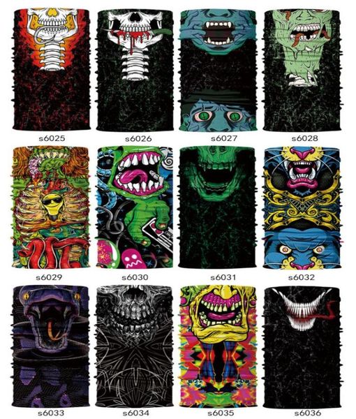

skull bandana motorcycle bicycle outdoor sports neck face mask full face head hood protector bandanas magic headband scarves 770777, Blue;gray