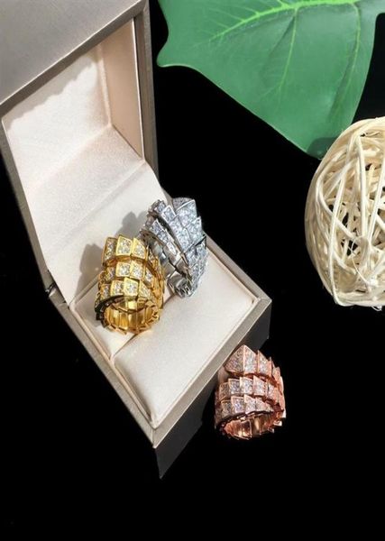 

europe america new style lady women titanium steel full diamond three circle serpent ring size294a6940523, Silver