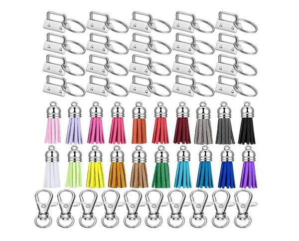 

keychains 60 pcs key fob hardware set include 20 keychain tassel swivel snap hook for chain supplies3243776, Silver