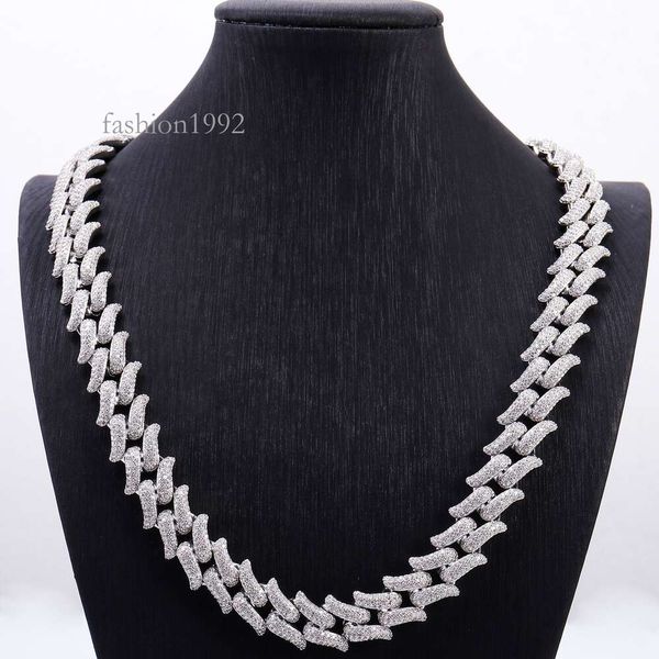 

Moissanite Cuban Link Chain Jewelry Necklace Women Men