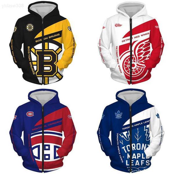 

3d digital printed men's nel ice hockey baseball jacket cardigan hooded zipper sweater olivefnzif0gv, Black