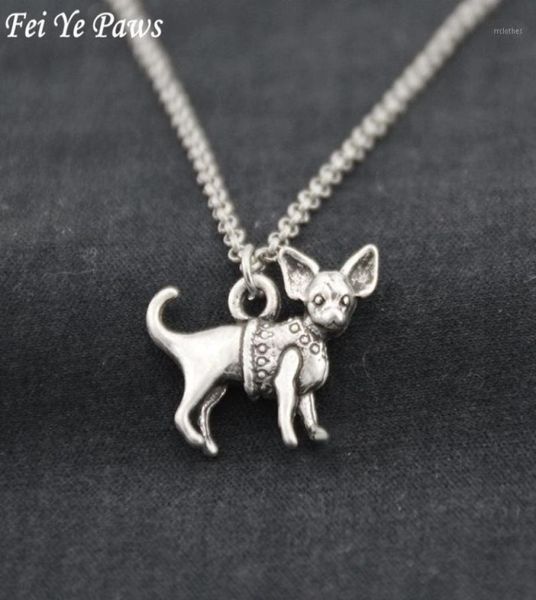 

pendant necklaces antique silver color chihuahua dog stainless steel chain necklace boho animal chocker fashion accessories jewele6663491