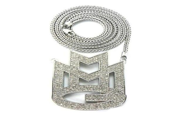 

cara new iced out maybach music group mmg pendant 36 franco chain maxi necklace hip hop necklace emen039s chokers neckla257k35135487, Silver