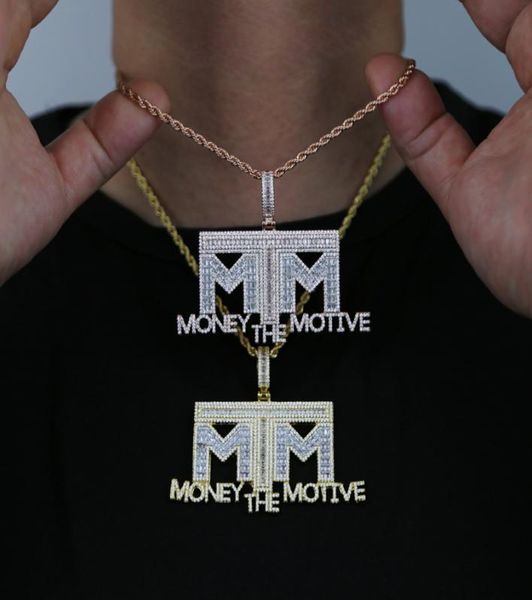 

iced out bling 5a cubic zirconia paved letters money necklace pendant for men with rock hip hop rope chain jewelry4117311, Silver