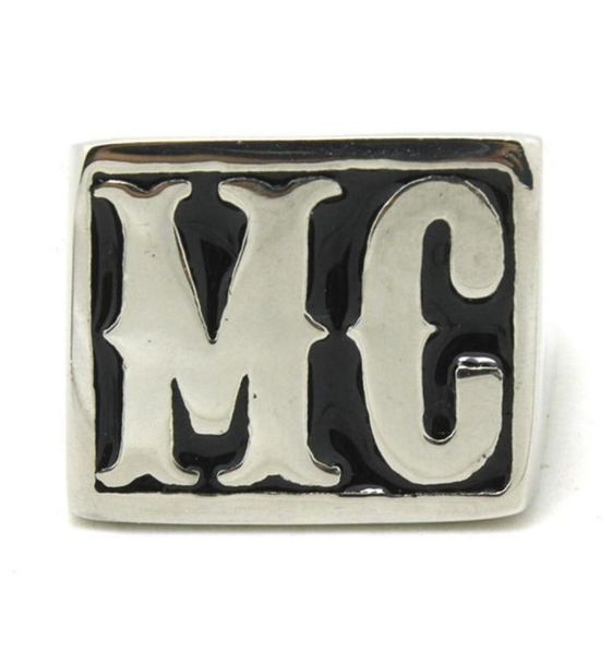 

4pcs lot size 814 motorbiker mc cool ring 316l stainless steel fashion jewelry selling biker style mc ring276l9387186, Silver