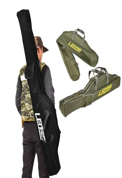 

multifunction 2 layers 1m 15m portable foldable fishing rod bag carrier fish pole tools storage case nylon tackle storage bags ca6719217