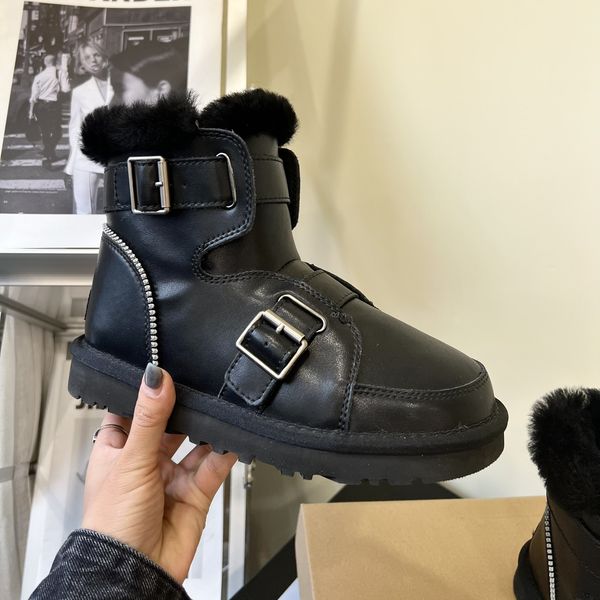 

fashion designer skis boots ugglies ankle boots winter leather booties wool women's snow boots outdoors na66