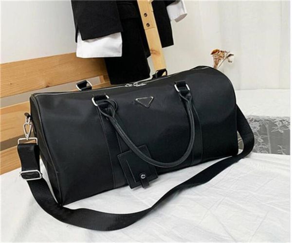 

hight quality men fashion duffle bag triple black nylon travel bags mens handle luggage gentleman business tote with shoulder stra2015034