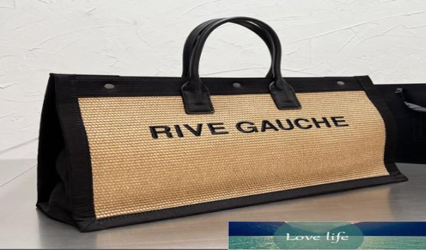 

beach bags quality fashion linen large handbag high shopping bag tote bag rive gauche women handbags luxury designer travel bag2489440