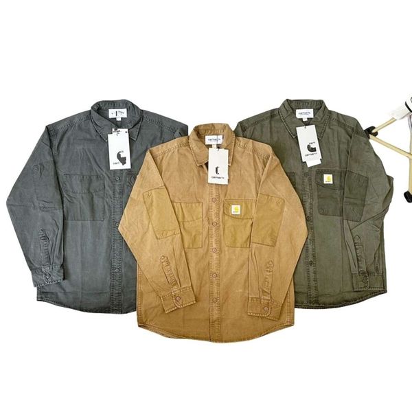 

designer carharts men's new autumn new fashion simple loose fitting light shirt coat original quality, Black;brown