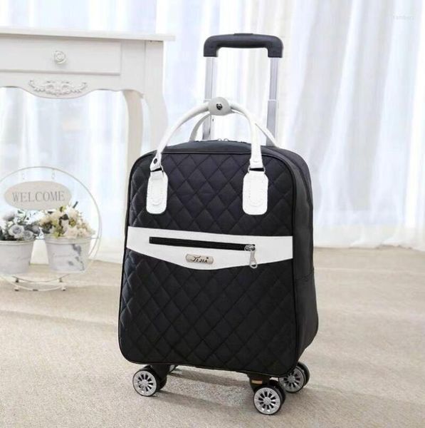 

suitcases women travel luggage suitcase handbag girls cabin waterproof oxford rolling trolley lady carryons wheels drag bag4391906