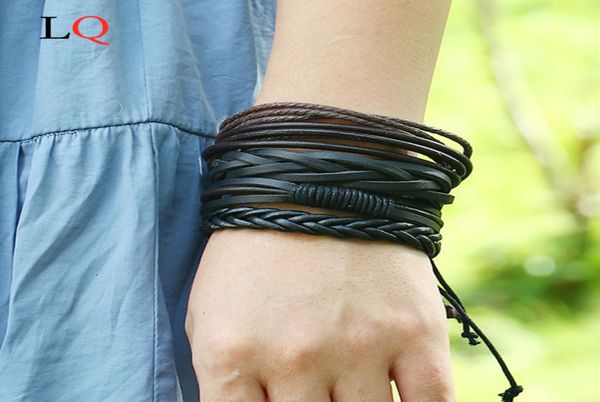 

handmade men leather women vintage bangle male homme jewelry accessories charm bracelets for women039s gift6851472, Golden;silver