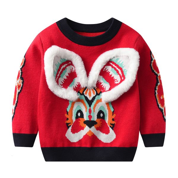 

pullover children s knitted sweater rabbit year fashion festive clothes 230906, Blue