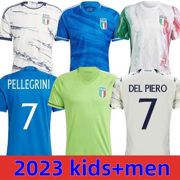 

23 24 italia soccer jerseys chiesa italy 125th raspadori verratti barella donnarumma shirt 2023 totti lorenzo politano zaniolo miretti footb, Black;yellow