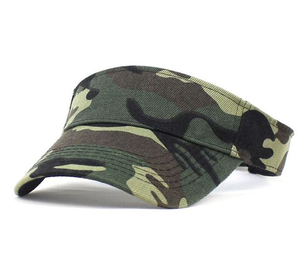 

summer polyester camouflage visors adjustable sun protection cap for men and women 036133534, Blue;gray