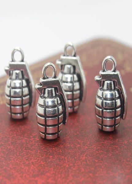 

10pcs 228mm antique silver plated hand grenades charm pendants diy jewelry accessories3835278, Bronze;silver